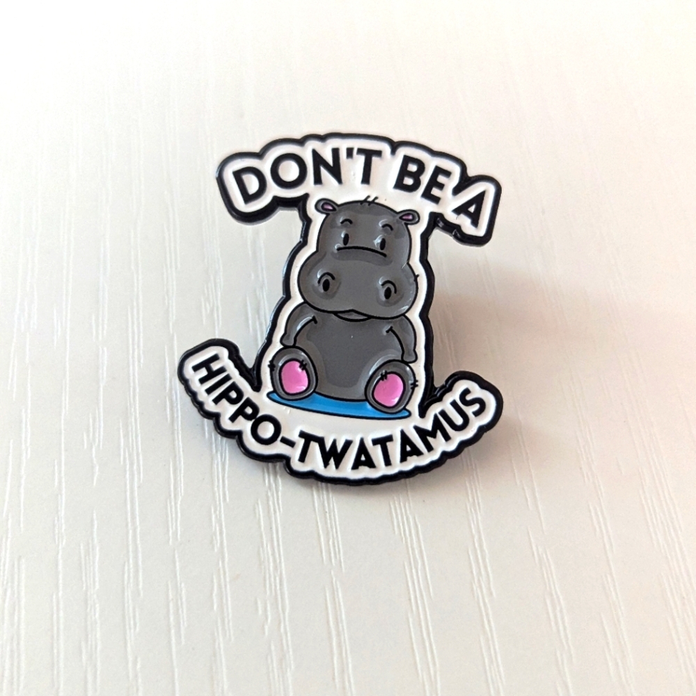Humorous Cute Hippo Pin